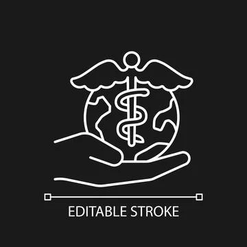 Desire to help future generations white linear icon for dark theme Stock Illustration