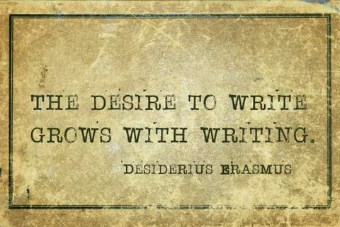 Desire to write Erasmus Stock Illustration