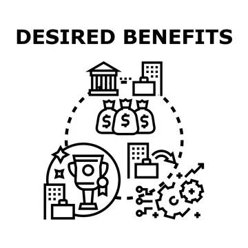 Desired benefits program for business success concept Illustrazione stock