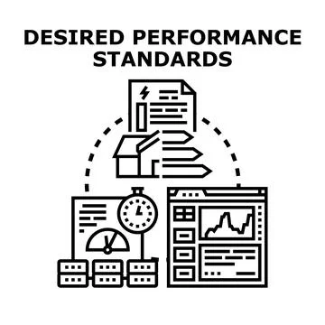 Desired performance standards achieving quality and efficiency goals Stock Illustration
