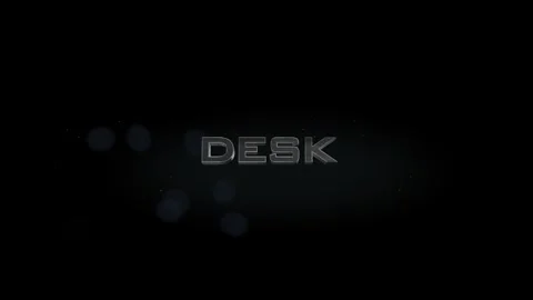 Desk 3D title metal text on black alpha channel background Stock Footage 256452527