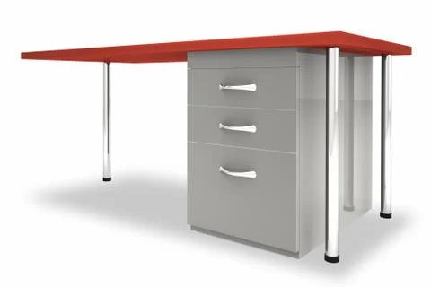 Desk against a white background Stock Illustration