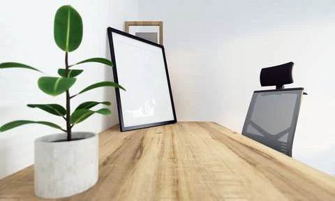 Desk and frame 1 Stock Illustration