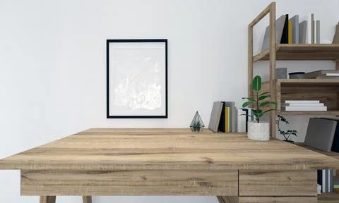Desk and frame 2 Stock Illustration
