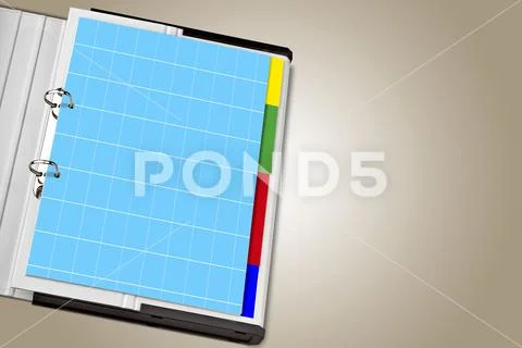 Desk binder isolated on white with clipping path PSD Template