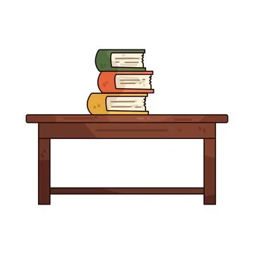 Desk with book illustration Stock Illustration