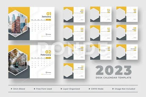 Desk calendar 2023 PSD Template