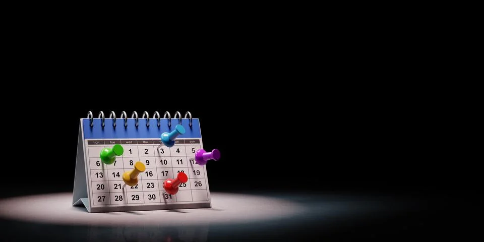 Desk Calendar Commitments Date Concept 3D Illustration Stock Illustration