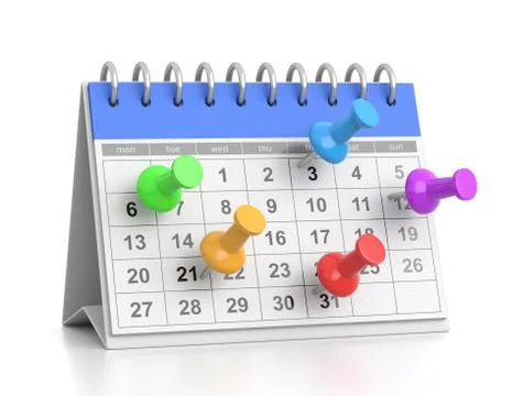 Desk Calendar Commitments Date Concept 3D Illustration Stock Illustration