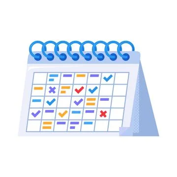 Desk calendar flat illustration representing scheduling Illustration