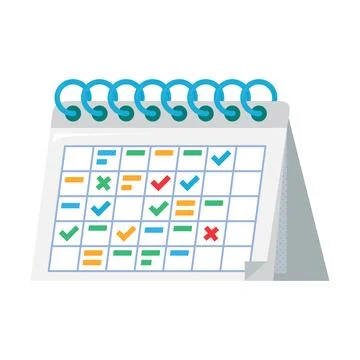 Desk calendar icon symbolizing scheduling, planning, task management Ilustración de archivo