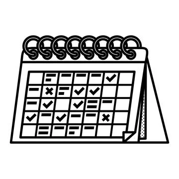 Desk calendar icon symbolizing scheduling, planning, task management Stock Illustration
