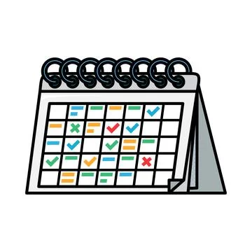 Desk calendar icon symbolizing scheduling, planning, task management Stock Illustration