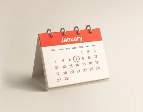 Desk Calendar vector 3d icon Stock Illustration