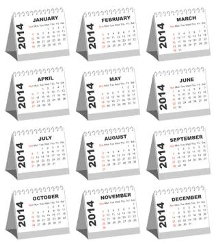 Desk Calendars for 2014 Ilustración de archivo
