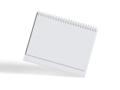 Desk calender white background and solid color for calender realistic textur Illustrazione stock