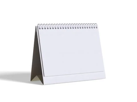 Desk calender white background and solid color for calender realistic textur Stock Illustration