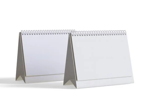 Desk calender white background and solid color for calender realistic textur Illustrazione stock