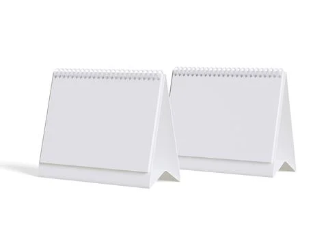 Desk calender white background and solid color for calender realistic textur Illustrazione stock