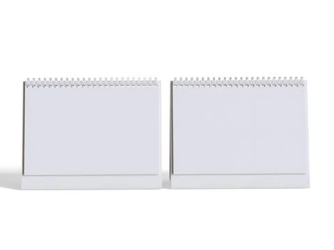 Desk calender white background and solid color for calender realistic textur Stockillustratie
