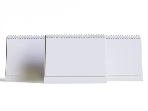 Desk calender white background and solid color for calender realistic textur Stock Illustration