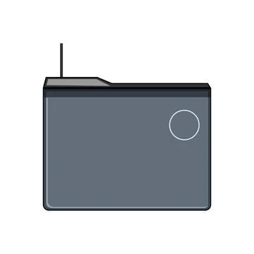 Desk charging mouse pad wireless cartoon vector illustration Stock Illustration