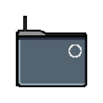 Desk charging mouse pad wireless pixel art vector illustration Stock Illustration