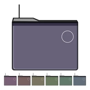 Desk charging mouse pad wireless cartoon vector graphic Stock Illustration
