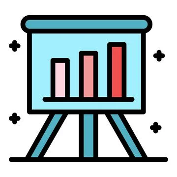 Desk chart evolution icon color outline vector Stock Illustration