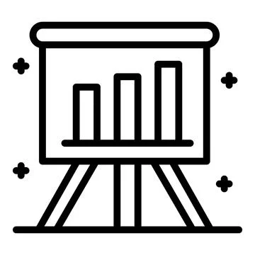 Desk chart evolution icon, outline style Stock Illustration
