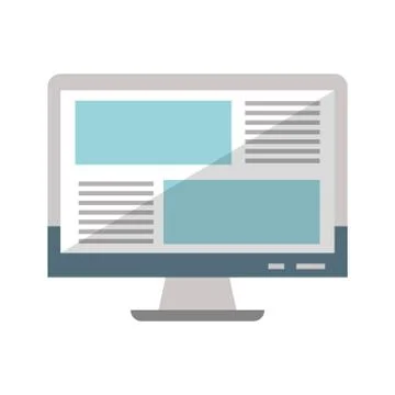Desk computer browsing the internet isolated イラスト素材