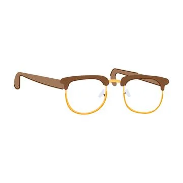 Desk computer glasses cartoon vector illustration 库存插图