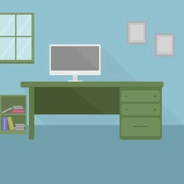 Desk On the Computer Stock Illustration