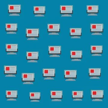 Desk computer technology background Stock Illustration