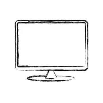 Desk computer technology Stock Illustration