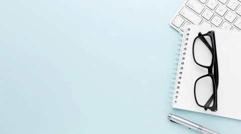 Desk concept frame with items. High quality photo Stock Photos