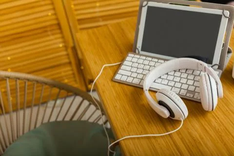 Desk of creative worker. Modern creative workspace. Stock Photos