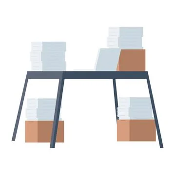 Desk with documents papers Stock Illustration