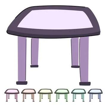 Desk glass table vector cartoon graphic Stockillustratie