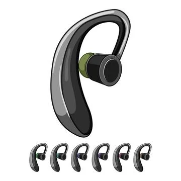 Desk headset audio cartoon vector graphic Stock Illustration
