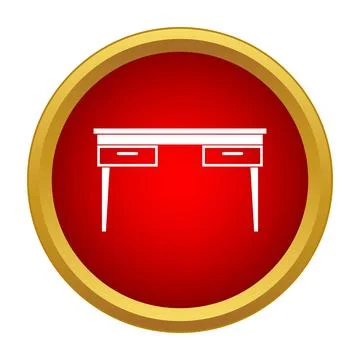 Desk icon representing office workplace furniture concept Stock Illustration
