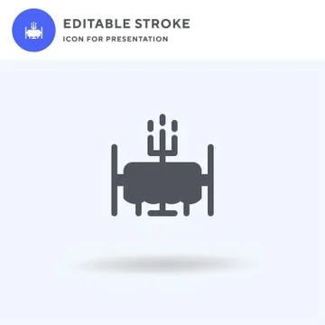 Desk icon vector, filled flat sign, solid pictogram isolated on white, logo Stock Illustration