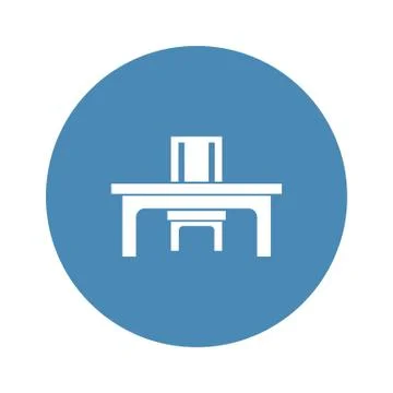 Desk Icon Vector flat design style Stock Illustration