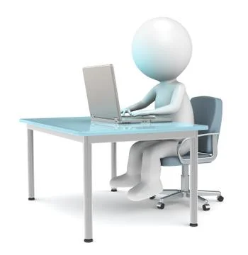 At the desk Stock Illustration