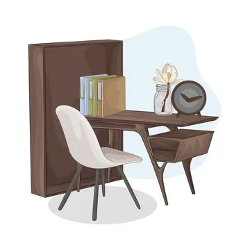 Desk Illustration Stock Illustration