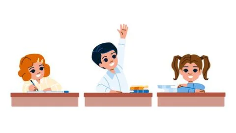 Desk kid school vector Stock Illustration