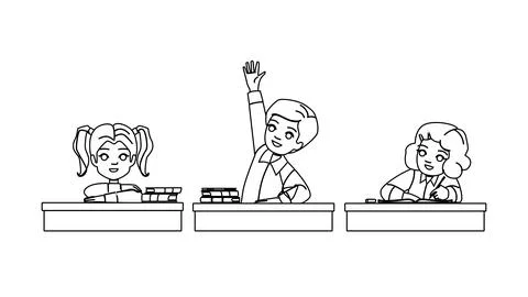 Desk kid school vector Stock Illustration