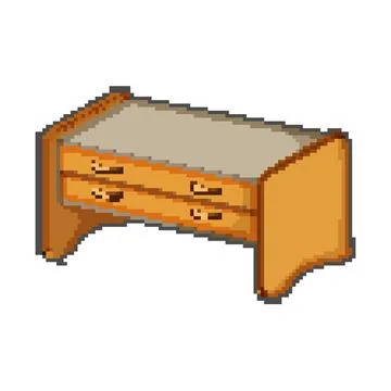 Desk kid table pixel art vector illustration Stock Illustration