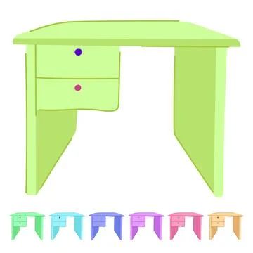 Desk kid table vector cartoon graphic Stock Illustration