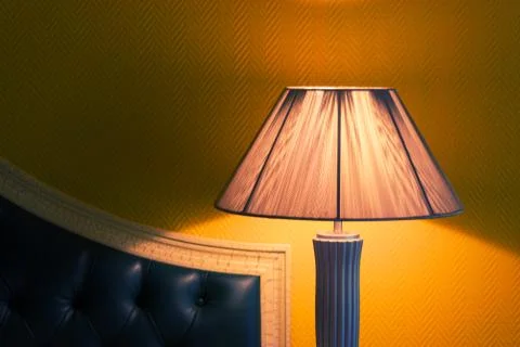 Desk Lamp with Bed Stock Photos